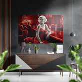 Woman in a Bar Brushed Aluminum Dibond Wall Art.